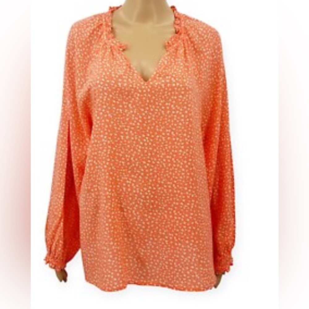 Old Navy Orange Patterned Women's Blouse